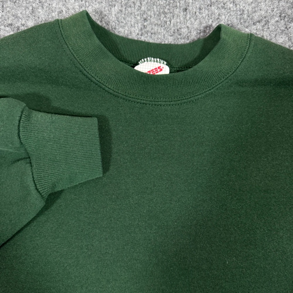Vintage Jerzees Sweatshirt Blank Crewneck Mens XL Green Cotton Blend Made in USA